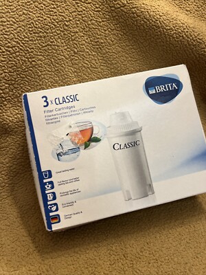 3 x Brita Classic Water Filter Jug Cartridges Replacement Refill 4 Week ORIGINAL