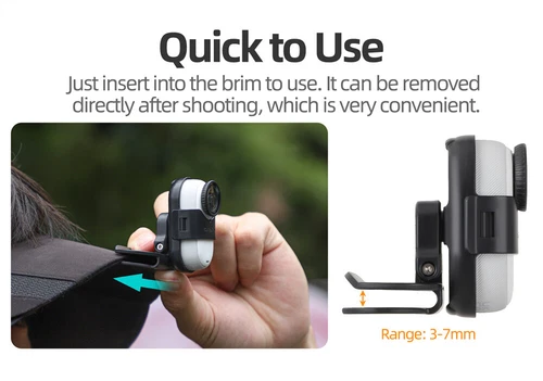 Baseball Hat Clip Mount Baseball Cap Clamp Quick Release for Insta360 GO3/ GO 3S - Picture 12 of 15