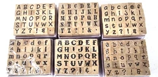 6 Sets New 2008 Hampton Art Caron Studio G Wood Alphabet Stamps Scrapbooking
