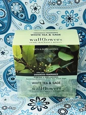 Bath and Body Works WHITE TEA & SAGE (2 PC) Wallflowers Home Fragrance Refill