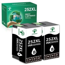 2Pc 252XL Black Ink Cartridges Compatible For Epson WorkForce WF-3630 7710 7720