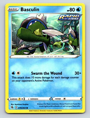 Basculin HP 80 Swarm The Wound Attack Blue Vibrant Pokmon Card | eBay