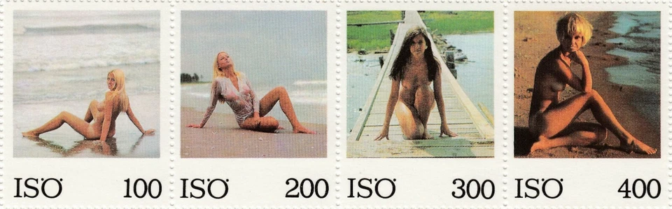 Hoja postal local de Iso Island, chicas de Suecia, sexy, desnuda, perf/imperf, 1969 Foto 4 de 4