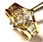 GIA 14k yellow gold .92ct marquise diamond engagement ring wedding band 6.7g — photo 7