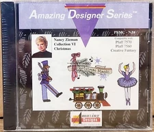 Nancy Zieman Collection VI Christmas Embroidery Design Card - Pfaff 7570 & 7560 