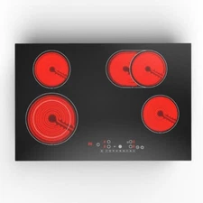 30'' Built-in Electric Ceramic Cooktop Stove Top 4 Burner Timer Touch Control US