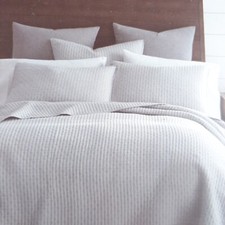 Levtex Home King Quilt Set Cross Stitch Gray 3 Piece