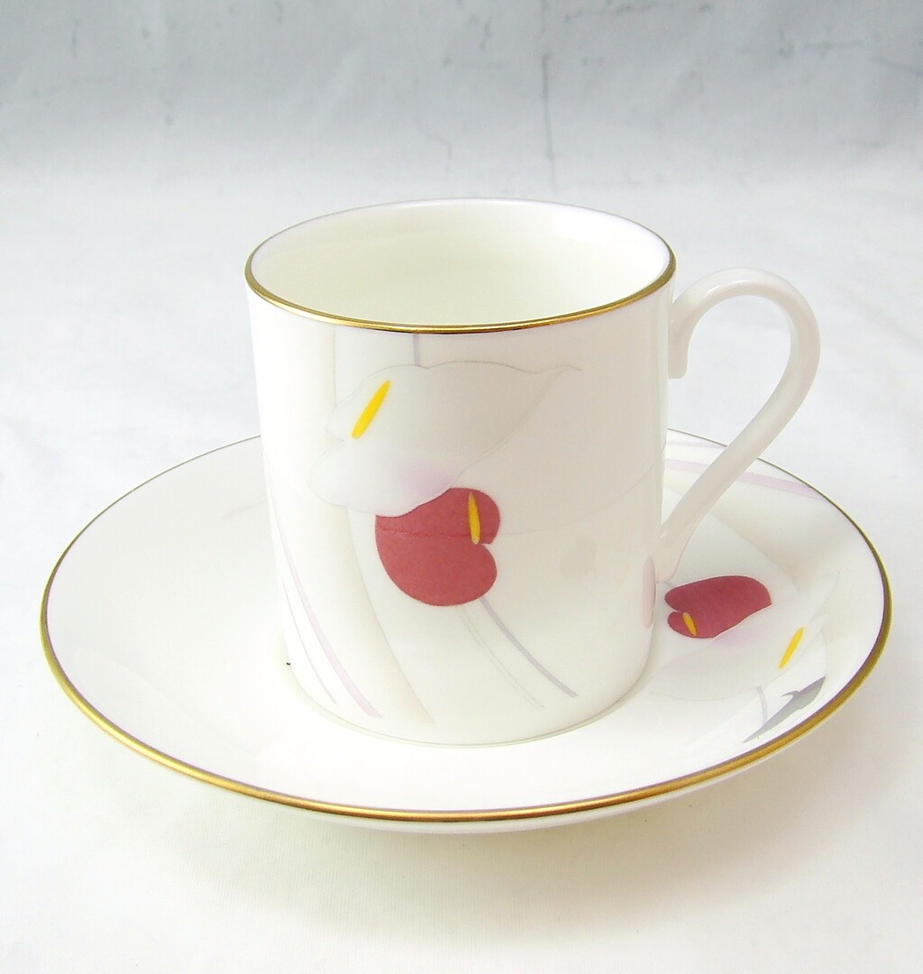 Mikasa Bone China ANTHURIUM FX007 Demitasse Cup & Saucer Set(s