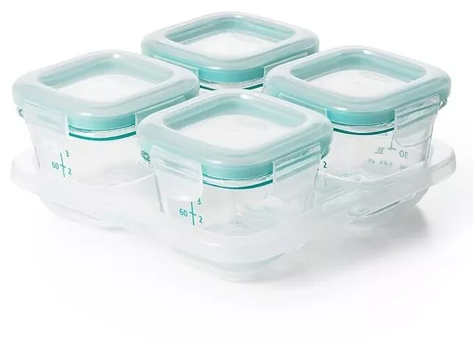 OXO tot Glass Baby Blocks Freezer Storage Containers with Tray 4 oz