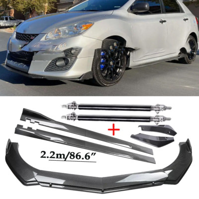 Carbon Fiber Front Bumper Lip Spoiler & Side Skirt For Toyota Matrix 03-22