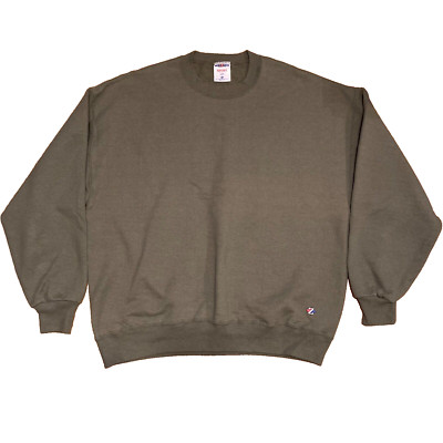 Vintage 90s JERZEES Olive Green Sweatshirt Made In USA