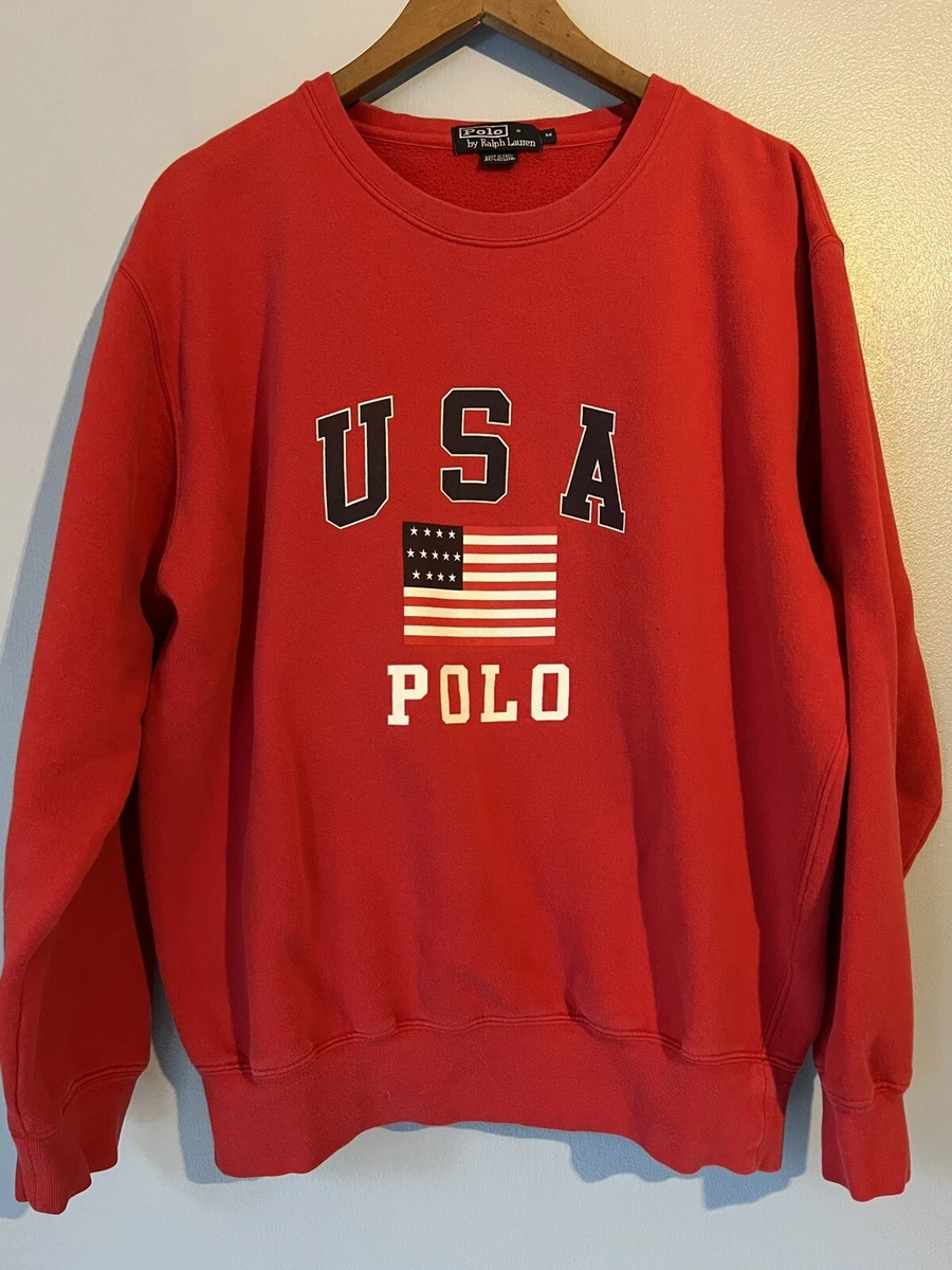 Red polo cheap crewneck sweatshirt