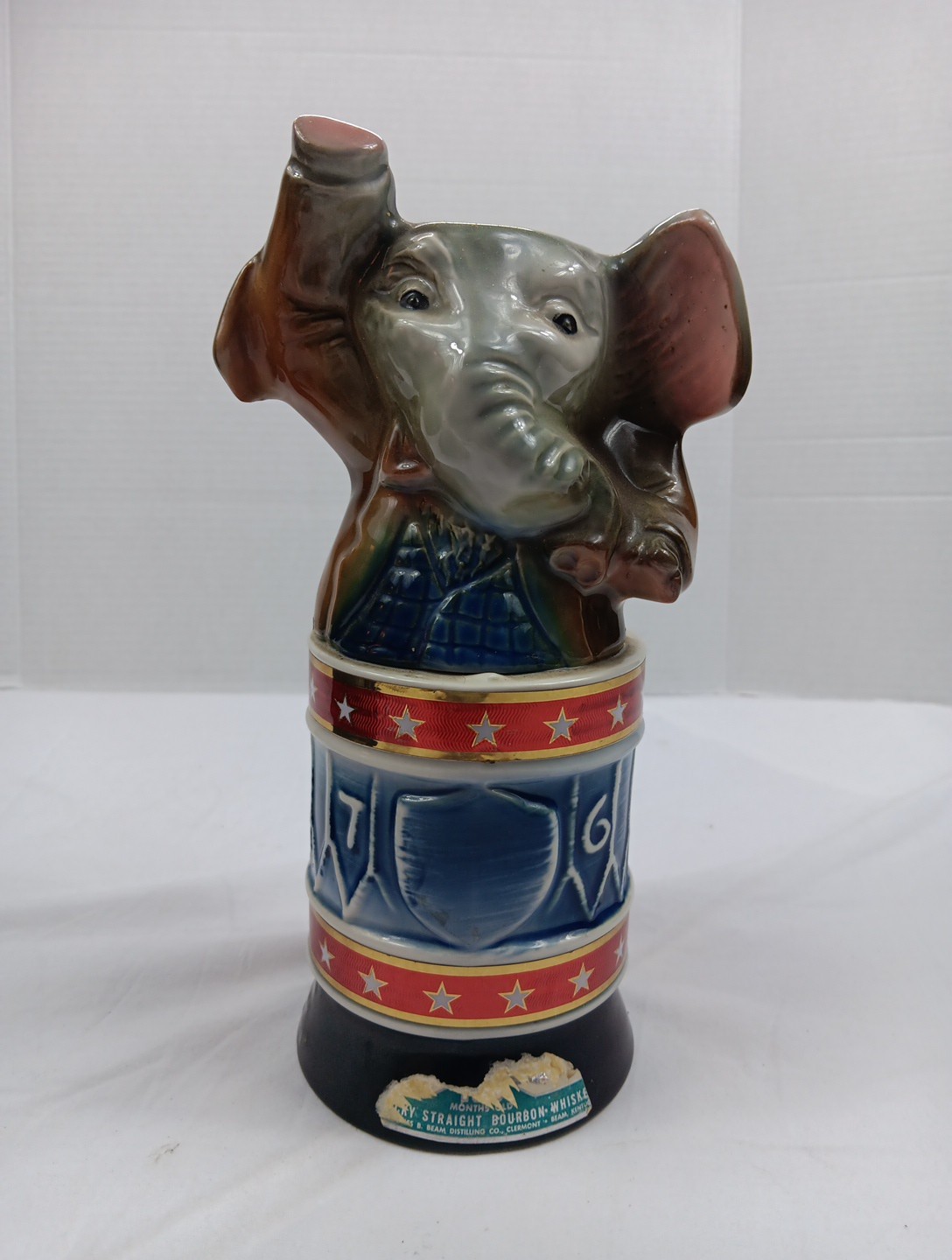 Vintage 1976 Jim Beam Republican Decanter Empty Elephant