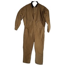Carhartt Coveralls Size 50 R Brown Beige Quilted Lined Duck Work Workwear USA
