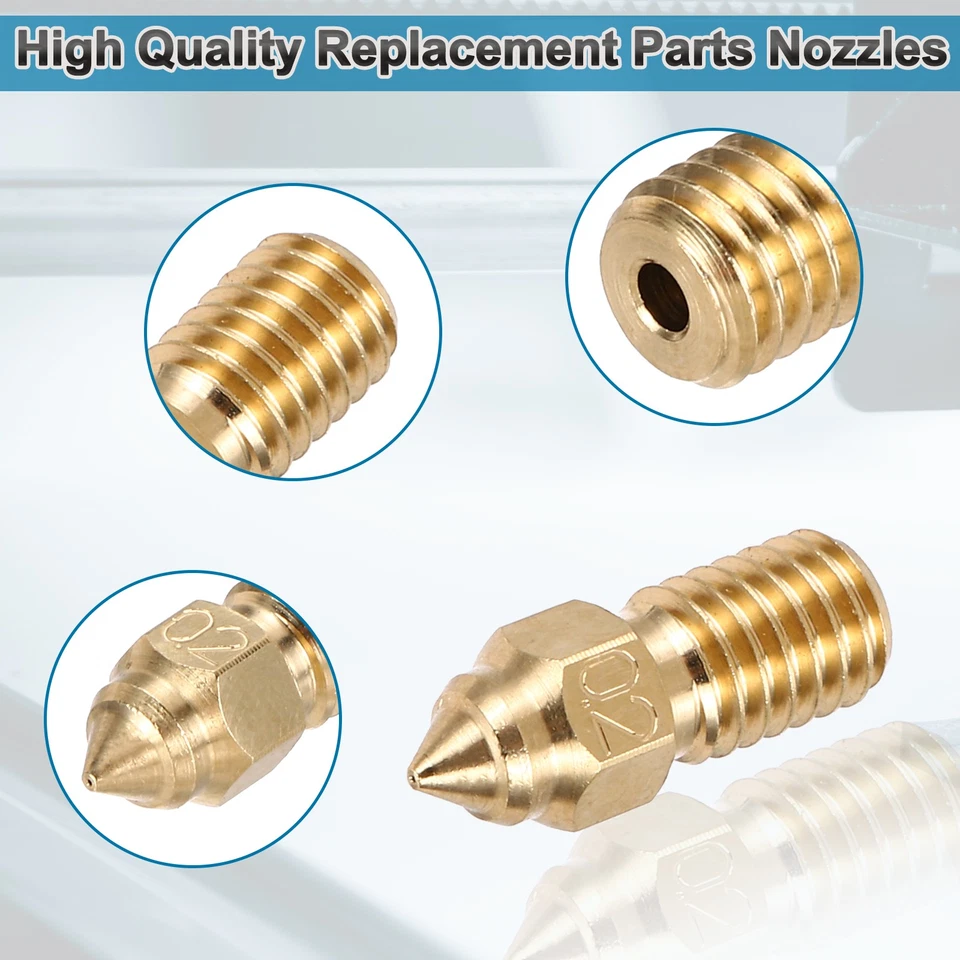 1 juego de boquillas extrusoras de impresora 3D 0,2/0,3/0,4/0,5/0,6/0,8/1,0 mm (16,8x6 mm) Foto 3 de 4