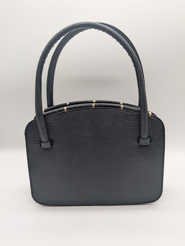 Vintage Meyers USA Lizard Skin Black Handtasche Abendtasche - Bild 1 von 15