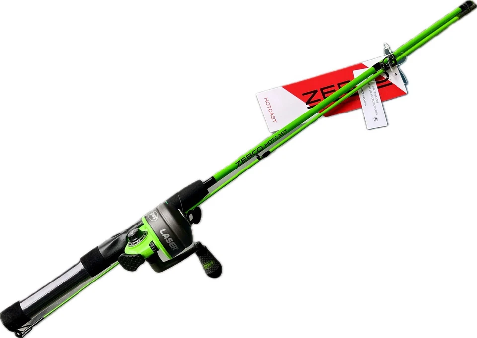 Carrete Spincast LEW’S TXSC2 con línea de prueba verde ZEBCO HOTCAST 4,5 pies 2 piezas varilla 6 lb Foto 2 de 4