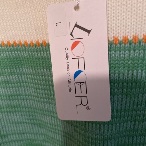 LIOFEOR Sweater Women Size Large Color Block Knit Pink Green Orange New - Picture 5 of 7