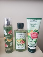 New Set Of Three Bath And Body Works Cucumber Watermelon Body Cream, Wash Mist