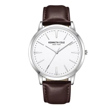 Kenneth Cole New York Men's Watch With Genuine Brown Leather Strap KCWGA2270301