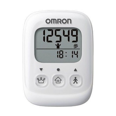 OMRON Schrittzähler weiß HJ-325-W mit Fallschutzgurt & Clip batteriebetrieben