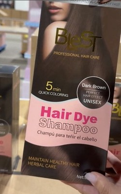 BleST Professional Hair Care Dark Brown Hair Dye Shampoo 5 Min Herbal Unisex
