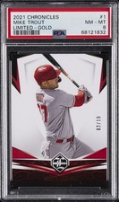 2021 PANINI CHRONICLES LTD GOLD #1 MIKE TROUT 2/10 PSA 8