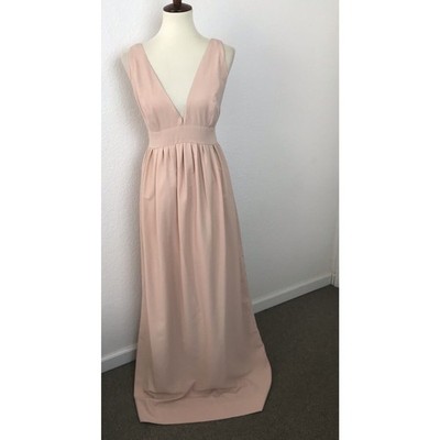 Jill by Jill Stuart Dress Women 10 Maxi Gown Pleated Plunge Neck Lined NWT FLAW