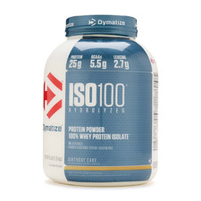 Dymatize Iso 100 proteína de suero aislada sabor pastel de cumpleaños entrenamiento 5 lb NUEVO