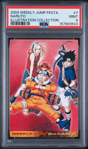 PSA 9 - Naruto Sasuke & Sakura #7 Weekly Jump Festa Illustration Collection 2004