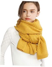 Winter Scarfs for Women Cold Weather Chunky Knit Scarf Warm Thick Scarf Yellow