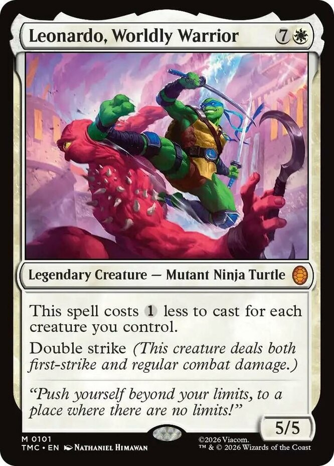 MTG Leonardo, Worldly Warrior, NM-Mint, English Commander: Teenage Mutant Ninja 