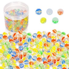 200 Count Bulk Assorted Colors Glass Marbles, Colorful Cat Eyes 9/16 Inch Rou...