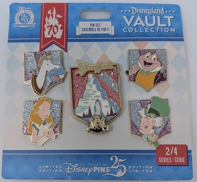 Disney Park 2025 70th Anniversary Vault Collection Pin Set Alice LE Series 2/4