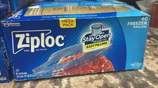 Ziploc Mega pack 60Count Seal Top Stay Gripn Seal Technology Freezer Gallon Bags