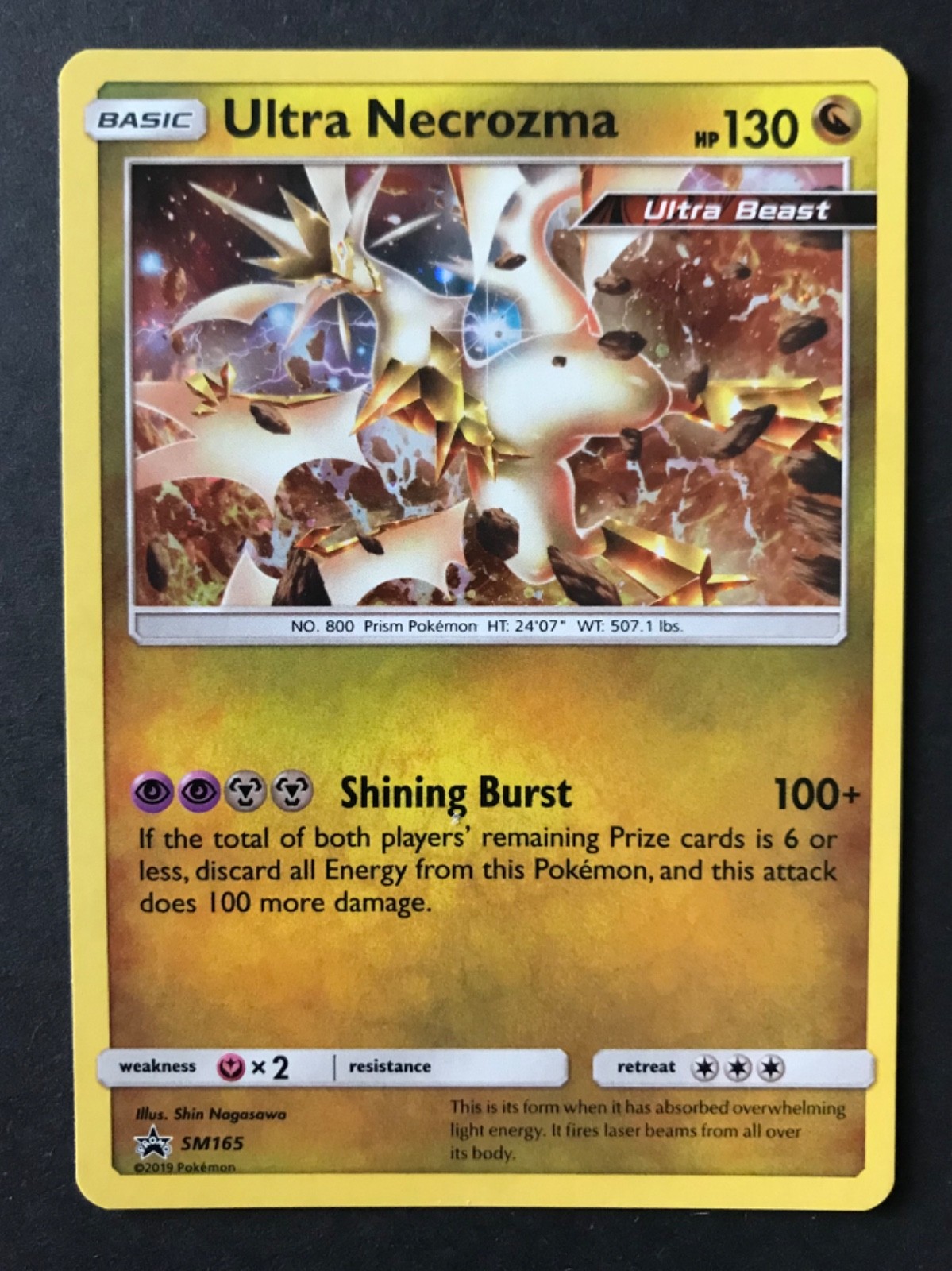Ultra Necrozma SM165 SM Sun & Moon PROMO Pokemon Card HOLO RARE Excellent