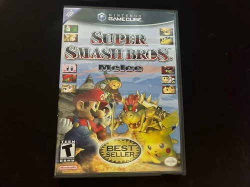 Super Smash Bros Melee Nintendo GameCube Complete CIB Black Label Best Seller