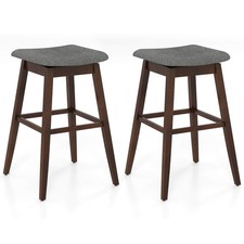Set of 2 Swivel Bar Stools 30" Bar Chairs with Padded Contoured Seat, Footrest