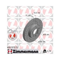 Zimmermann 600.3212.52 Bremsscheibe Vorderachse FüR Vag