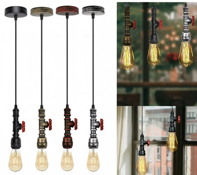 Deckenleuchte Fassung Industrial Vintage Wasserrohr Pendel Hänge Leuchten Lampe