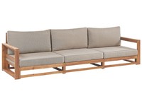 Gartensofa Zertifiziertes Akazienholz Heller Holzfarbton 3-Sitzer Auflagen Taupe