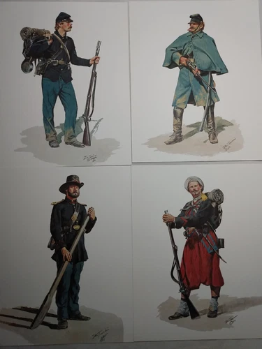 Don Troiani CIVIL WAR Union Soldier RARE Art Print Set Zouave Cavalry 1980