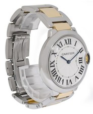 Cartier Ballon Bleu 36mm 18k Yellow Gold/Steel Quartz Watch W69008Z3 3005 5