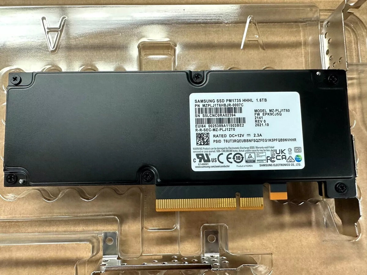 Samsung PM1735 1.6TB SSD HHHL AIC PCIE 4.0 NVME MZ-PLJ1T60