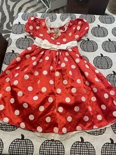 Disney Store Minnie Mouse Costume Dress Red w/White Polka Dots Size 7/8