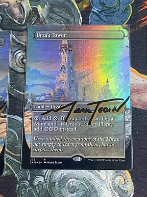 FOIL Urza Lands and Karn Double Masters Borderless Shadow Signed