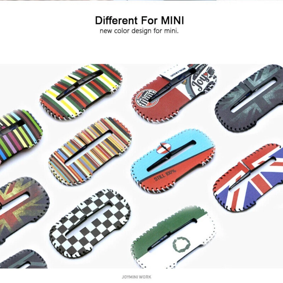 1PC Car Seat Belt Buckle Leather Protective Cover For MINI Interior Decoration Foto 4 de 4