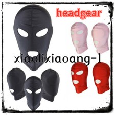 Headgear Spandex Lycra Head Hood Mask Slaver Open Mouth Eyes Cover Couples