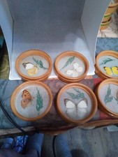 Beautiful Butterfly Wood Coaster Set of 7