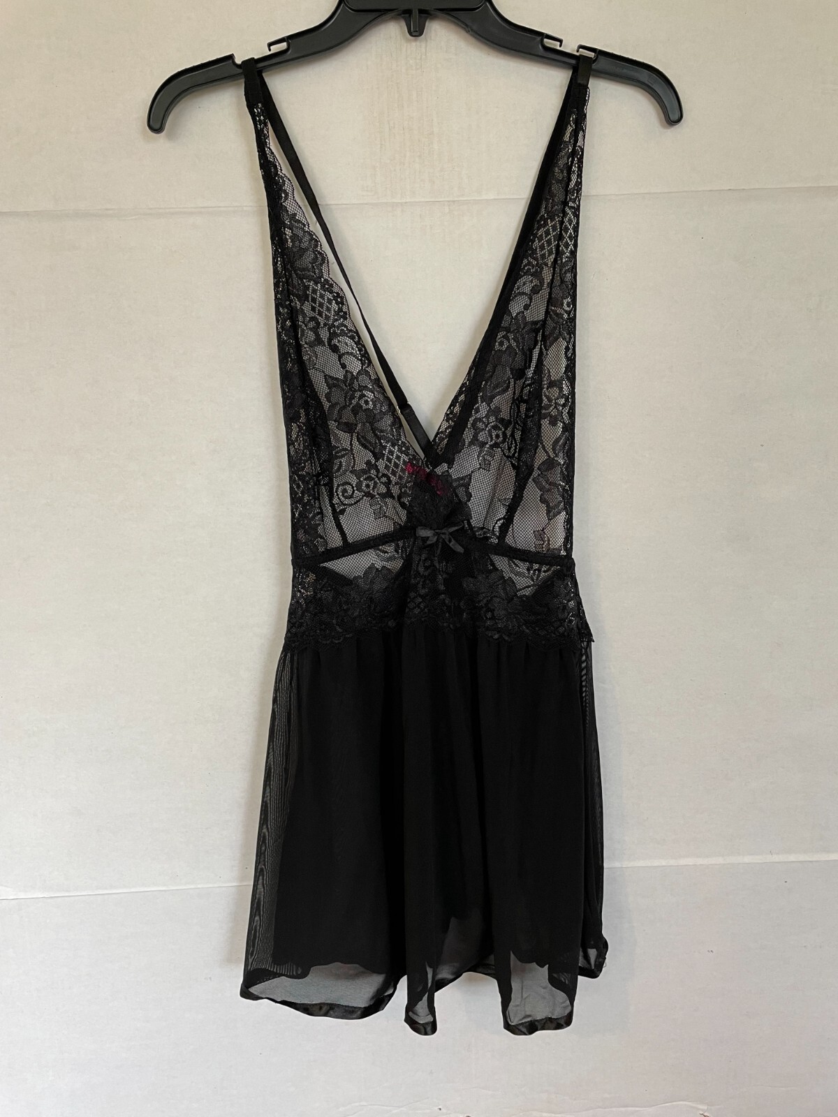 Seven 'til Midnight: Wonderous Babydoll Set 10672 2 PIECE BLACK LACE WOMENS L/XL